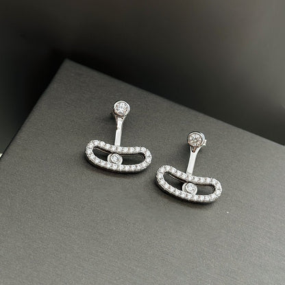 [Clara Jewely]MOVE UNO SILVER DIAMOND EARRINGS