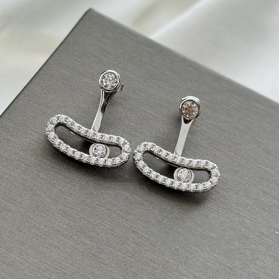[Clara Jewely]MOVE UNO SILVER DIAMOND EARRINGS