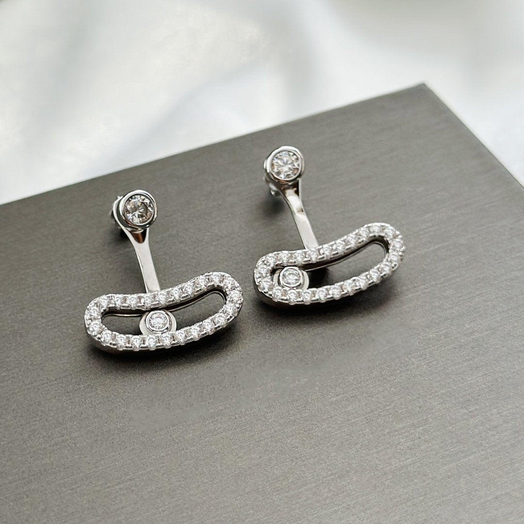 [Clara Jewely]MOVE UNO SILVER DIAMOND EARRINGS
