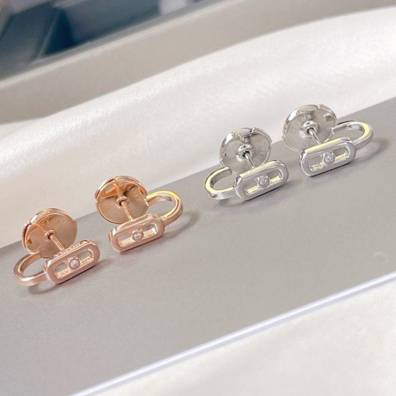 [Clara Jewely]CREOLES MOVE UNO MINI 1 DIAMOND EARRINGS