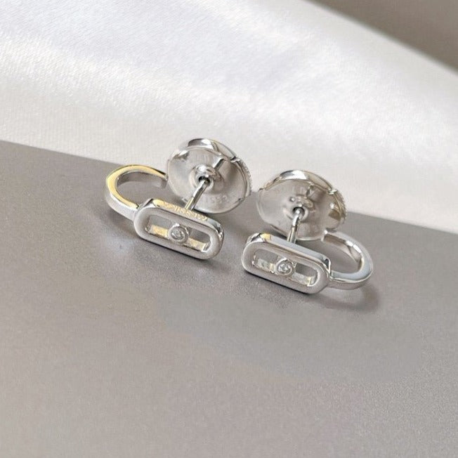 [Clara Jewely]CREOLES MOVE UNO MINI 1 DIAMOND EARRINGS