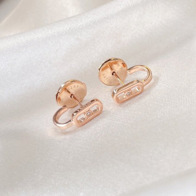 [Clara Jewely]CREOLES MOVE UNO MINI 1 DIAMOND EARRINGS