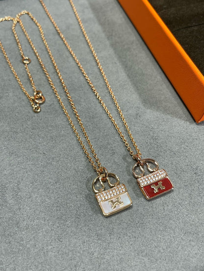 [Clara Jewels]H CIRCE MOISSANITE PENDANT NECKLACE GOLD