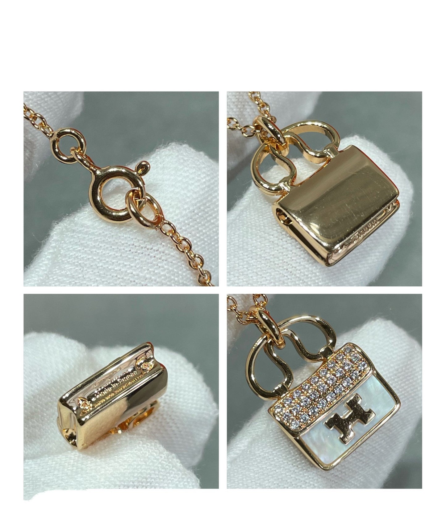 [Clara Jewels]H CIRCE MOISSANITE PENDANT NECKLACE GOLD