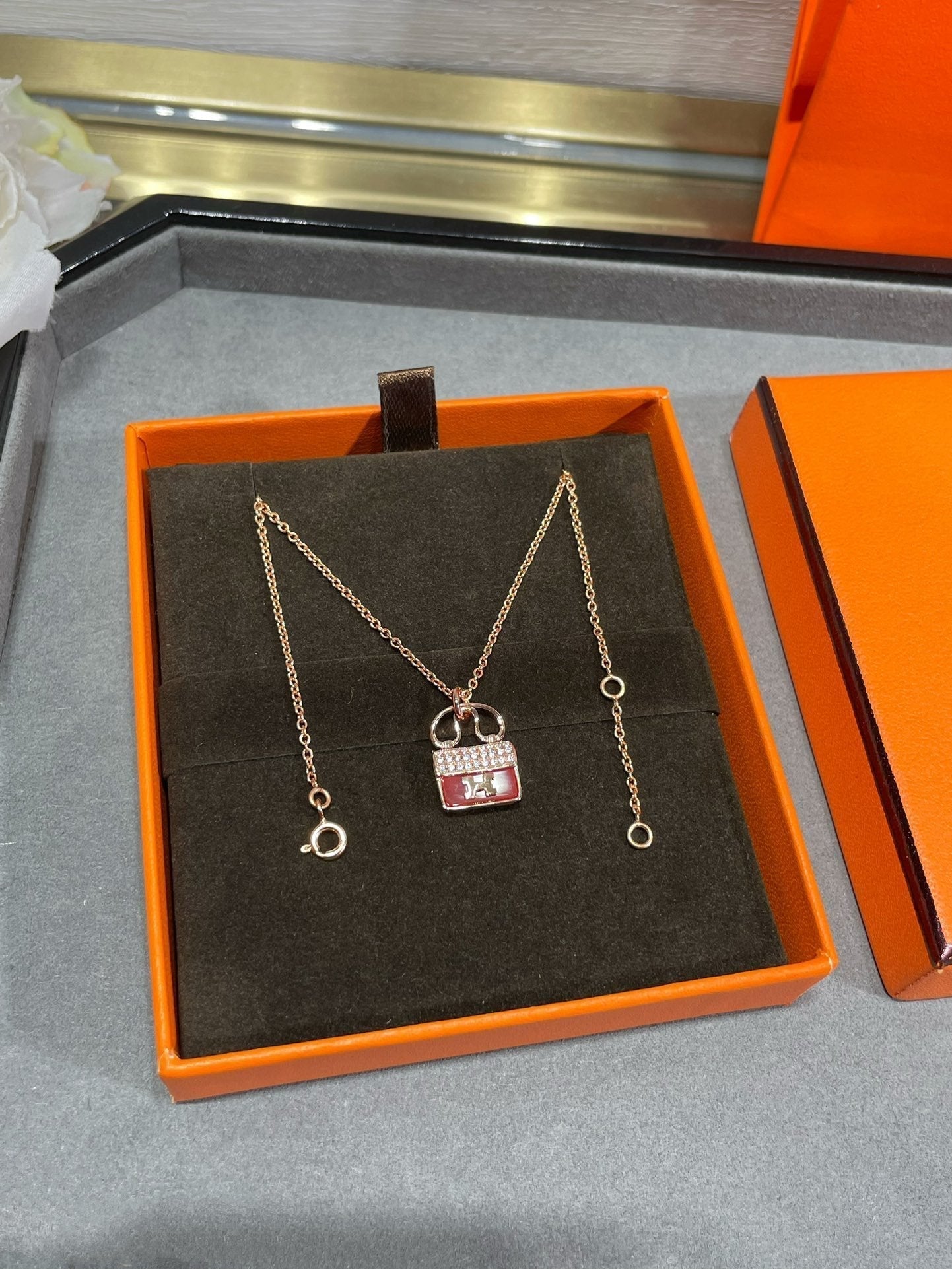 [Clara Jewels]H CIRCE MOISSANITE PENDANT NECKLACE GOLD