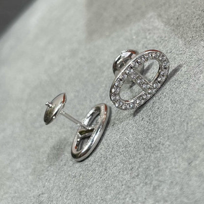 [Clara Jewels]HM FULL DIAMOND PIG NOSE STUD EARRINGS