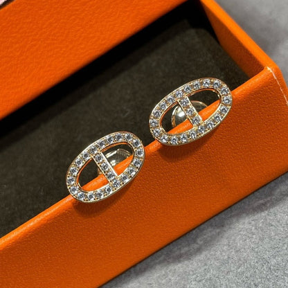 [Clara Jewels]HM FULL DIAMOND PIG NOSE STUD EARRINGS