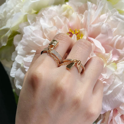 [Clara Jewels]HM KELLY CLOCHETTE DOUBLE RING IN  WITH DIAMONDS
