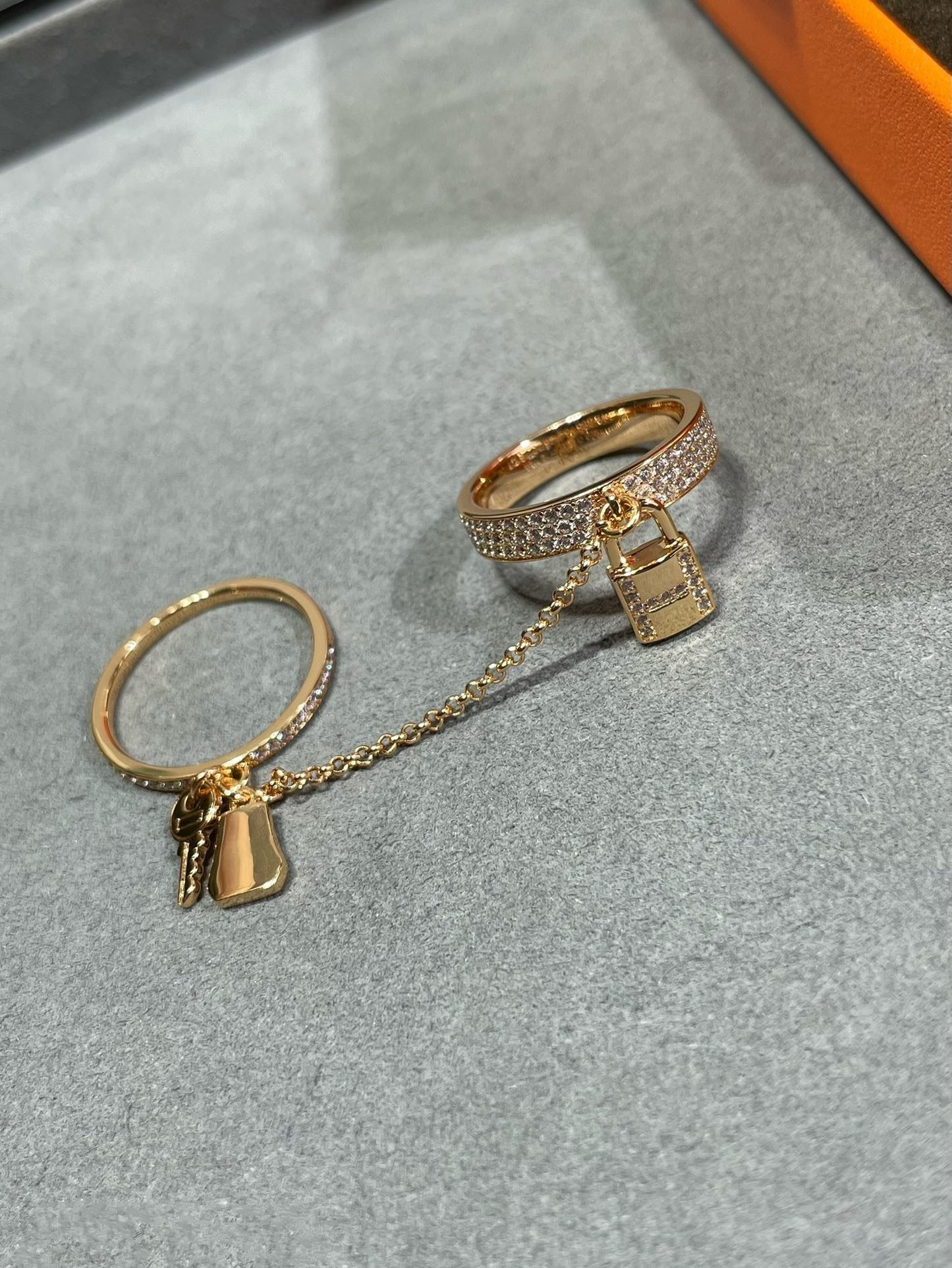 [Clara Jewels]HM KELLY CLOCHETTE DOUBLE RING IN  WITH DIAMONDS