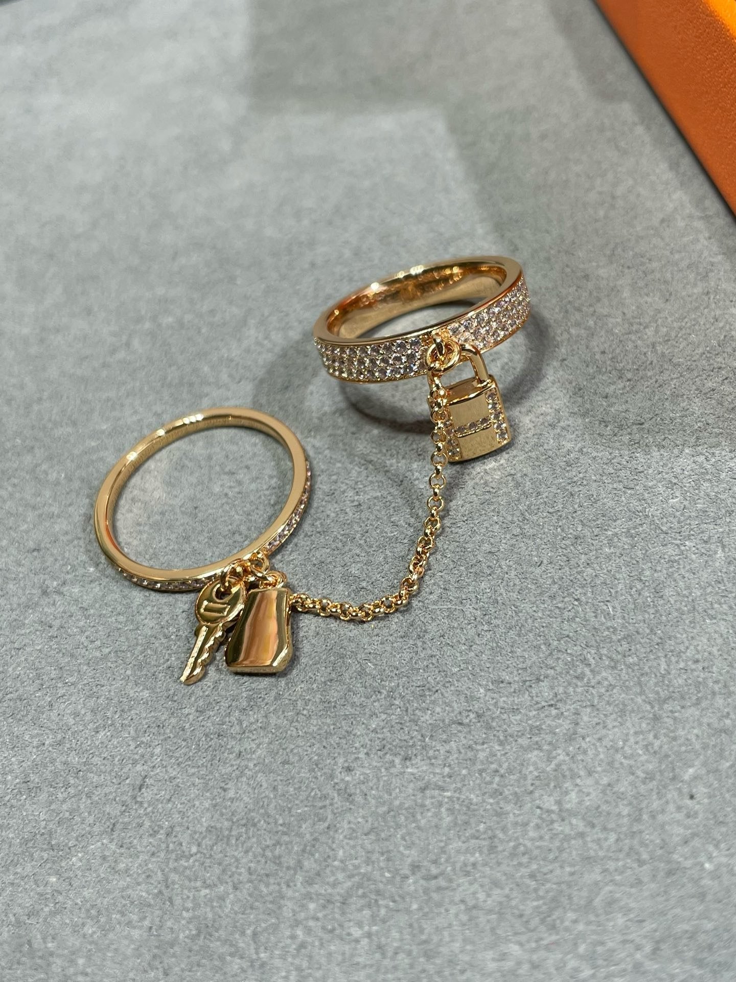 [Clara Jewels]HM KELLY CLOCHETTE DOUBLE RING IN  WITH DIAMONDS