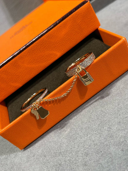 [Clara Jewels]HM KELLY CLOCHETTE DOUBLE RING IN  WITH DIAMONDS