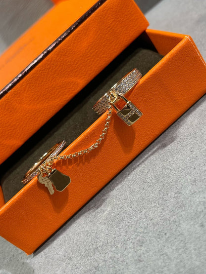 [Clara Jewels]HM KELLY CLOCHETTE DOUBLE RING IN  WITH DIAMONDS
