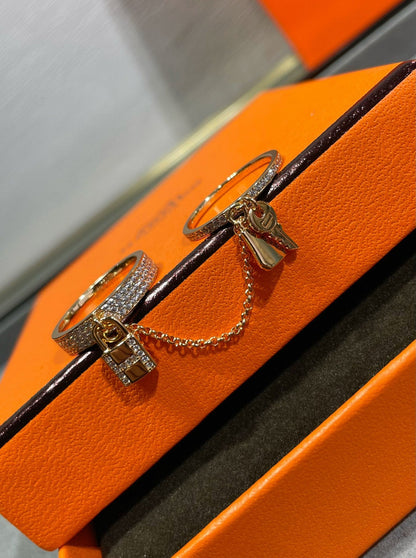 [Clara Jewels]HM KELLY CLOCHETTE DOUBLE RING IN  WITH DIAMONDS