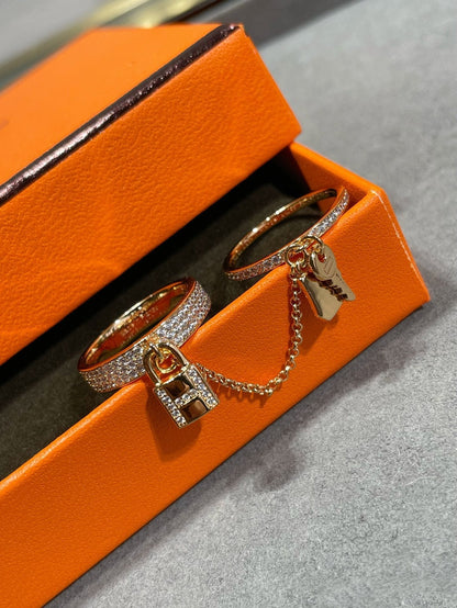 [Clara Jewels]HM KELLY CLOCHETTE DOUBLE RING IN  WITH DIAMONDS