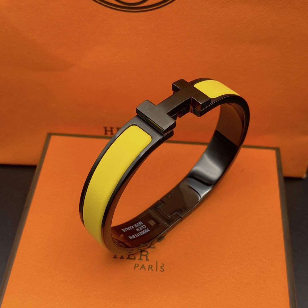 [Clara Jewels]CLIC HM SO BLACK YELLOW BRACELET