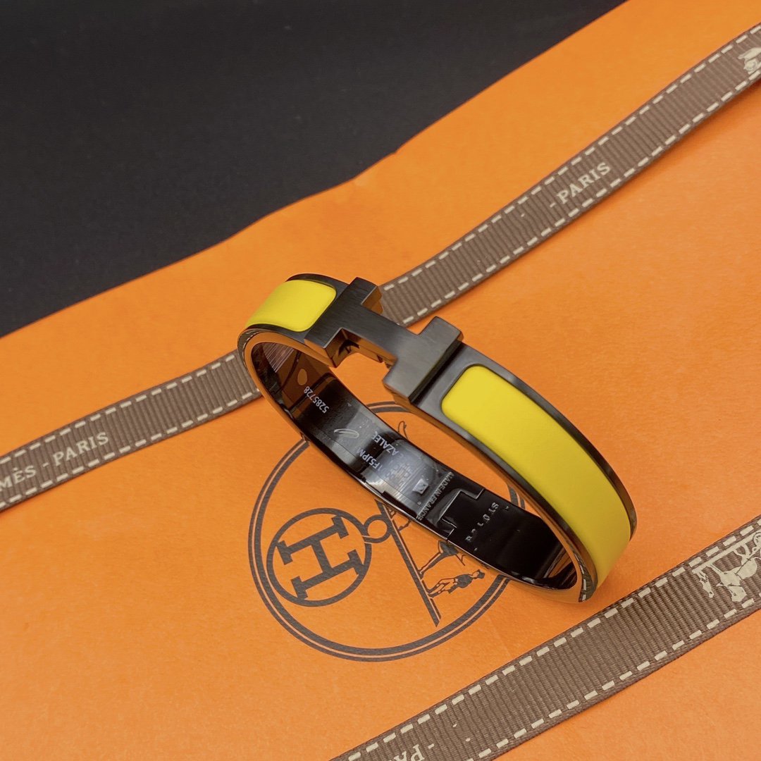 [Clara Jewels]CLIC HM SO BLACK YELLOW BRACELET