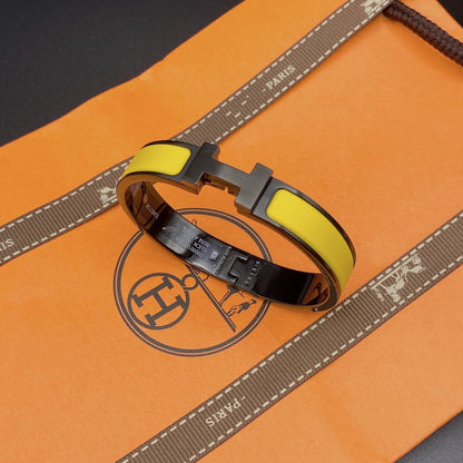 [Clara Jewels]CLIC HM SO BLACK YELLOW BRACELET