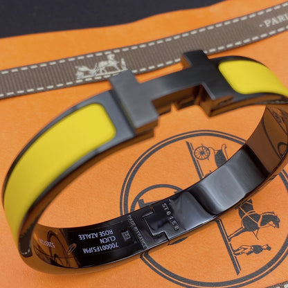 [Clara Jewels]CLIC HM SO BLACK YELLOW BRACELET