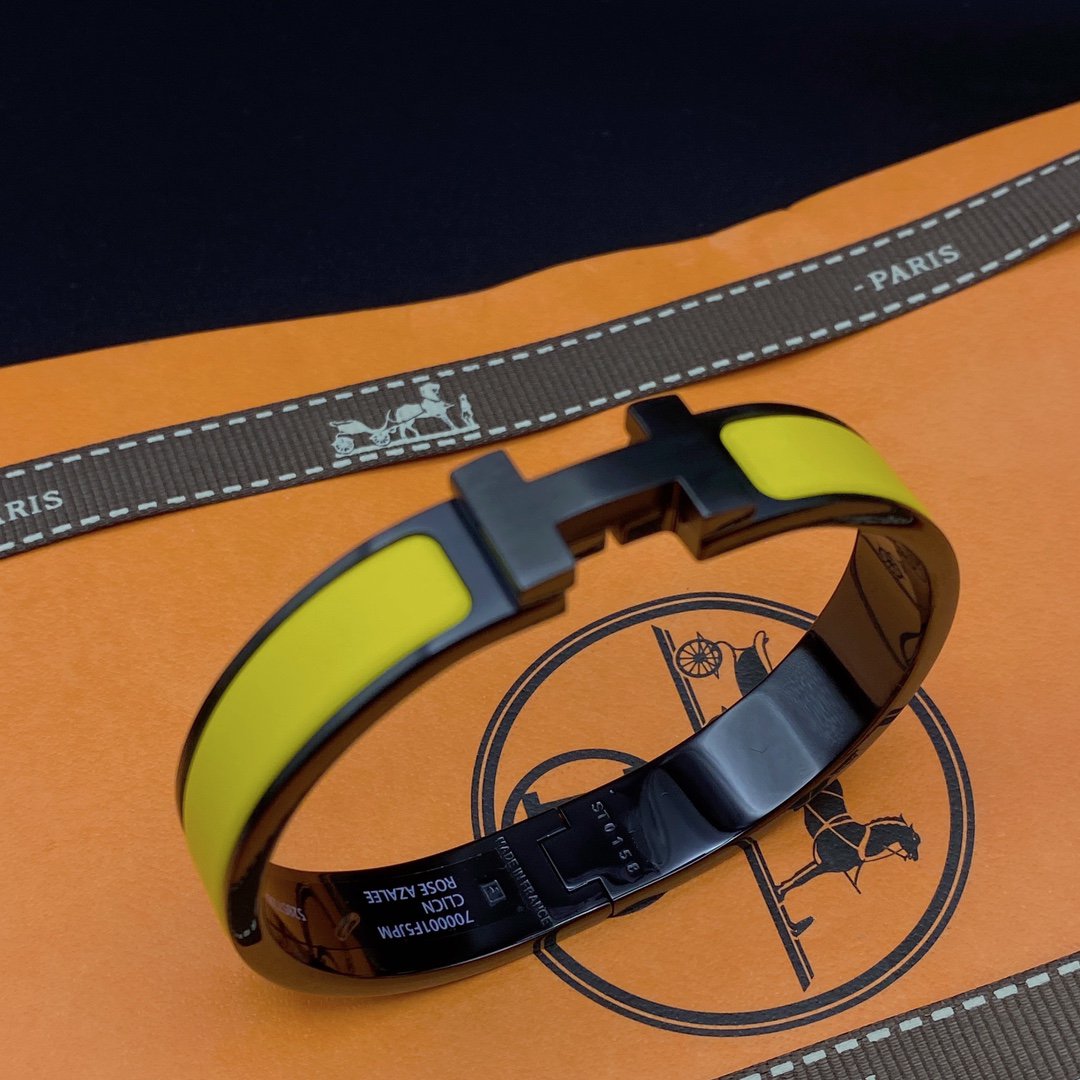 [Clara Jewels]CLIC HM SO BLACK YELLOW BRACELET