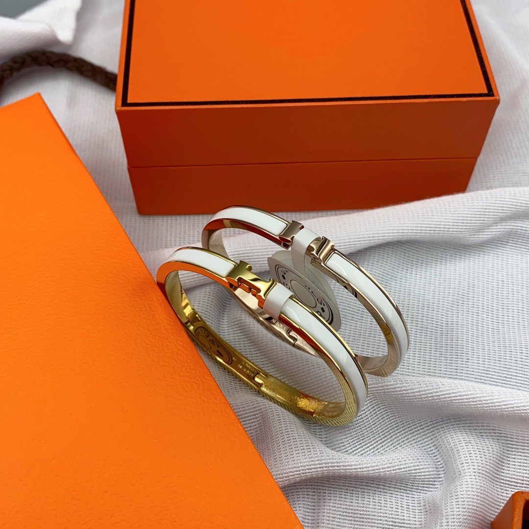 [Clara Jewels]CLASSIC HM CLIC WHITE 8MM ENAMEL BRACELET