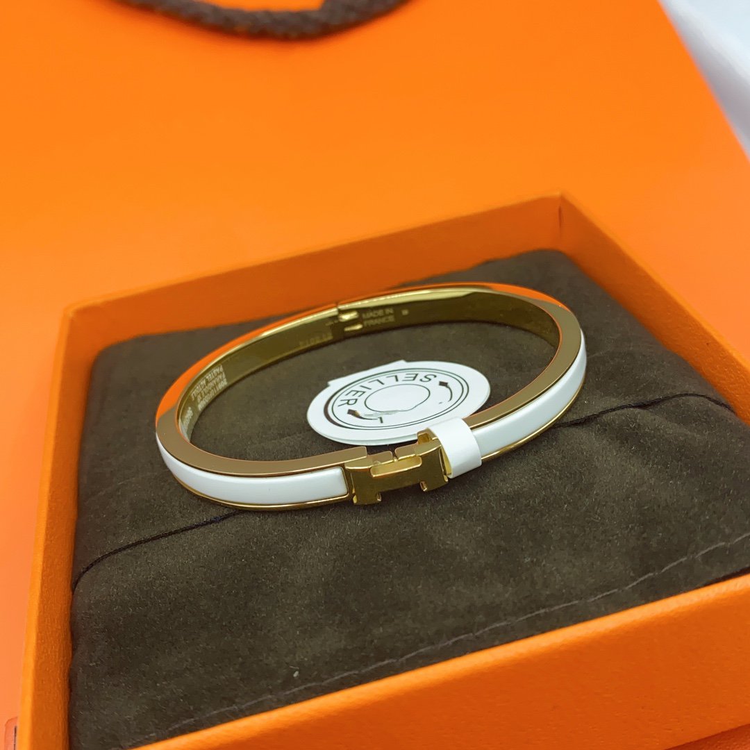 [Clara Jewels]CLASSIC HM CLIC WHITE 8MM ENAMEL BRACELET