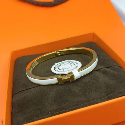 [Clara Jewels]CLASSIC HM CLIC WHITE 8MM ENAMEL BRACELET