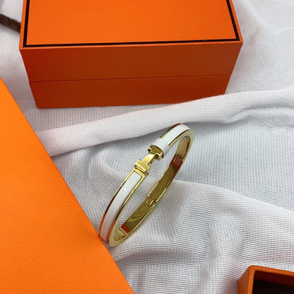 [Clara Jewels]CLASSIC HM CLIC WHITE 8MM ENAMEL BRACELET