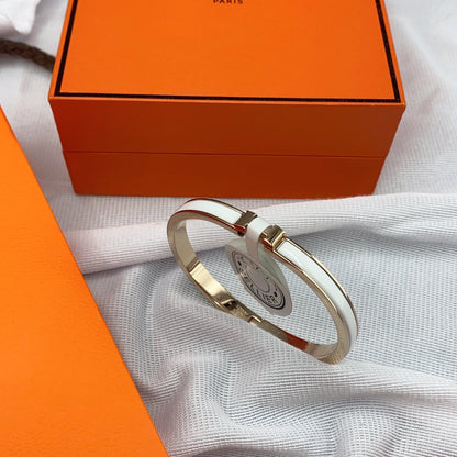 [Clara Jewels]CLASSIC HM CLIC WHITE 8MM ENAMEL BRACELET