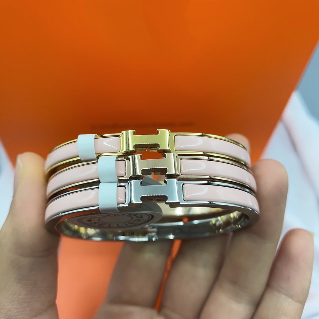 [Clara Jewels]CLASSIC HM CLIC  PINK 8MM ENAMEL BRACELET