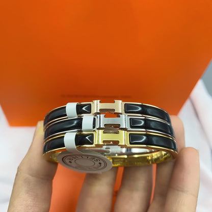 [Clara Jewels]CLASSIC HM CLIC BLACK 8MM ENAMEL BRACELET