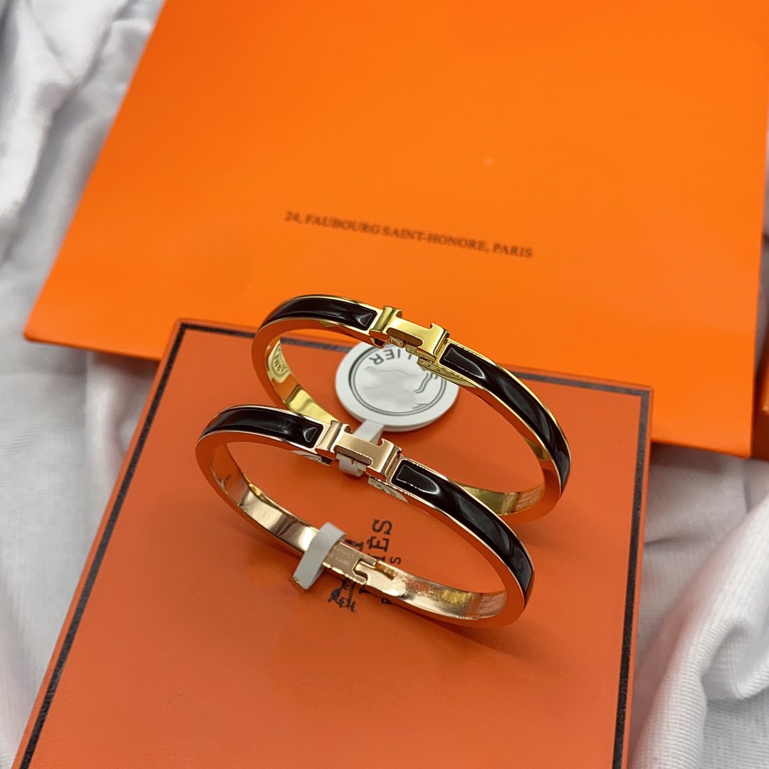 [Clara Jewels]CLASSIC HM CLIC BLACK 8MM ENAMEL BRACELET