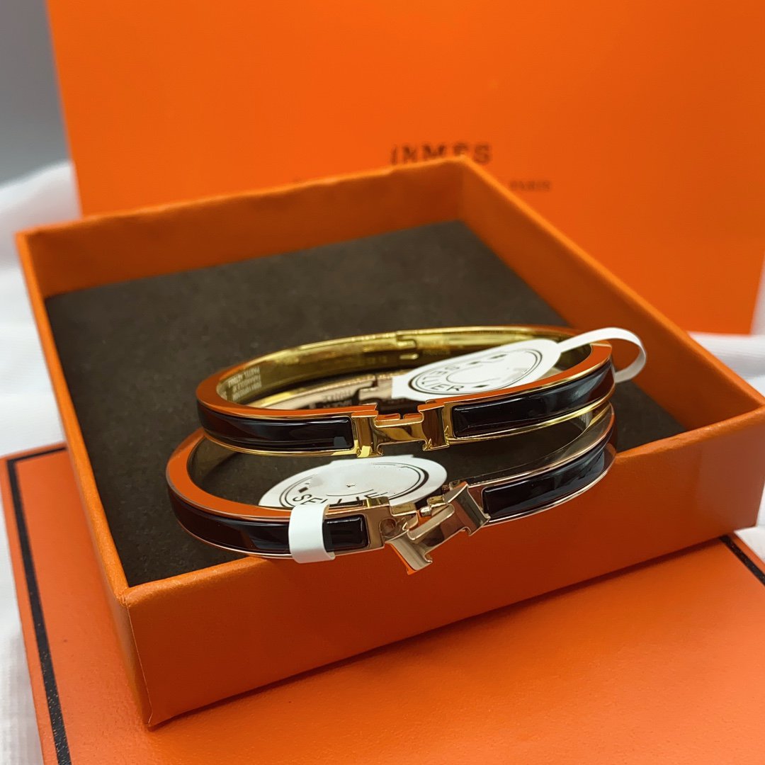 [Clara Jewels]CLASSIC HM CLIC BLACK 8MM ENAMEL BRACELET