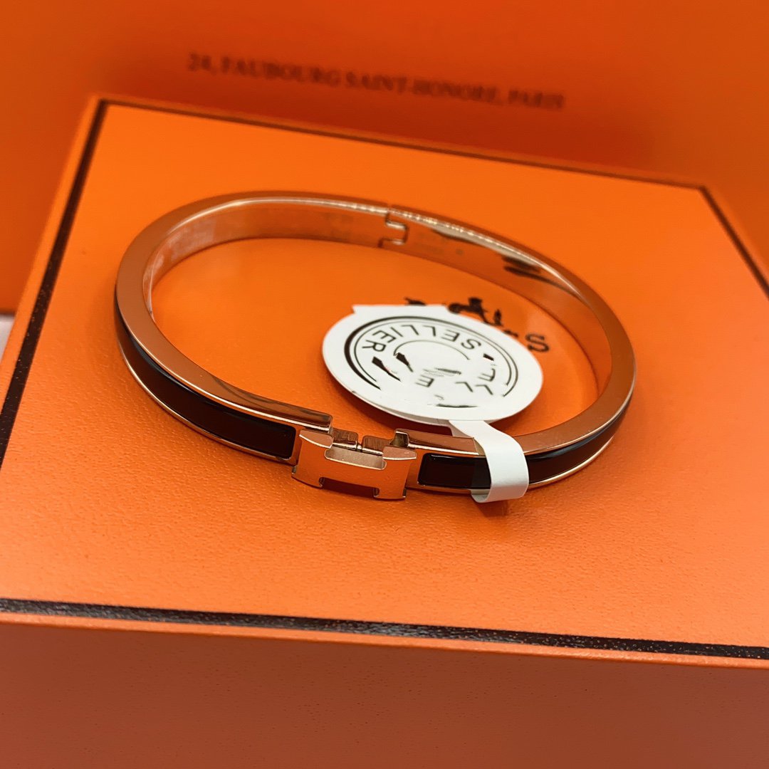 [Clara Jewels]CLASSIC HM CLIC BLACK 8MM ENAMEL BRACELET