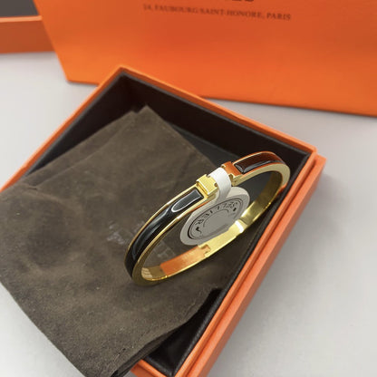 [Clara Jewels]CLASSIC HM CLIC BLACK 8MM ENAMEL BRACELET