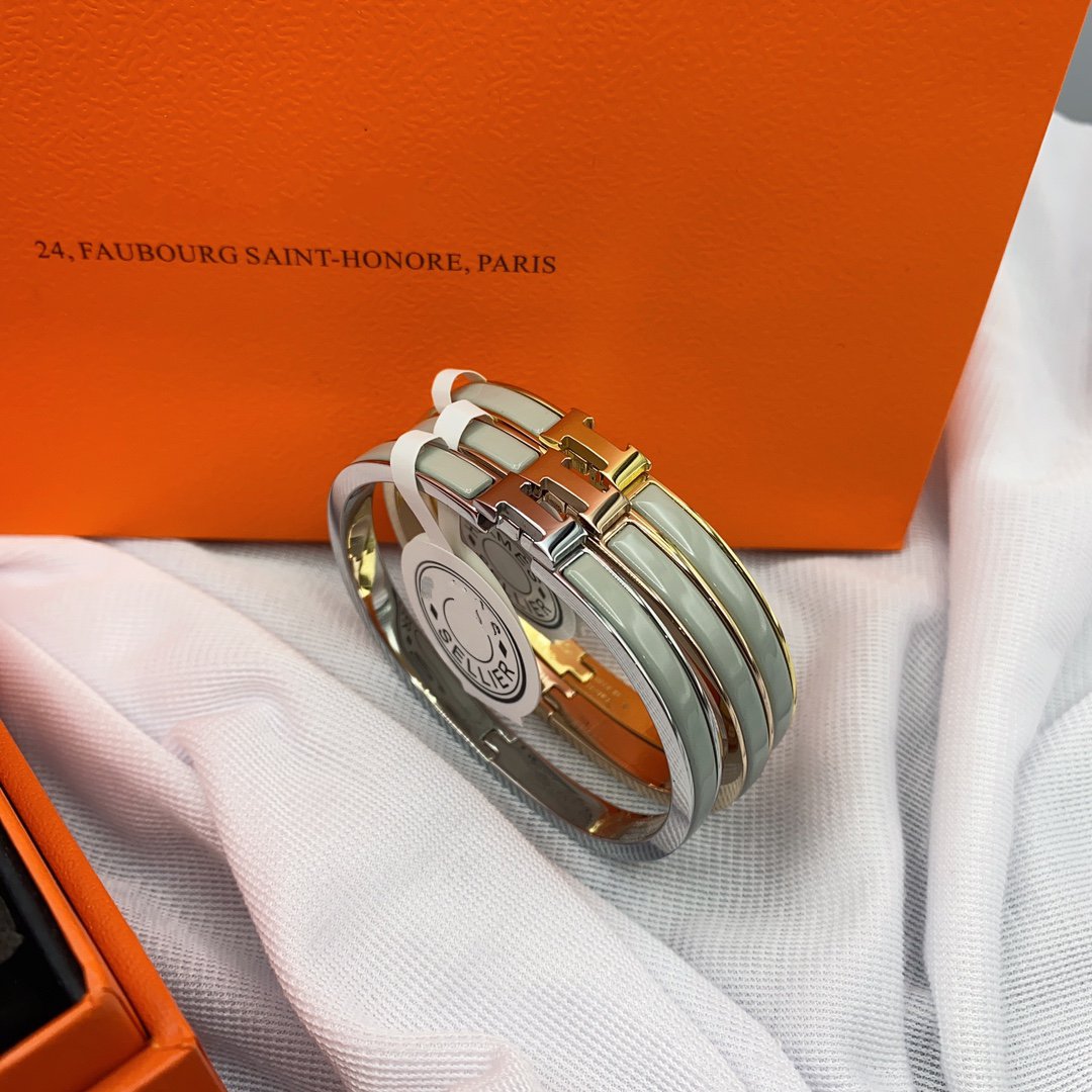 [Clara Jewels]CLASSIC HM CLIC GREEN 8MM ENAMEL BRACELET
