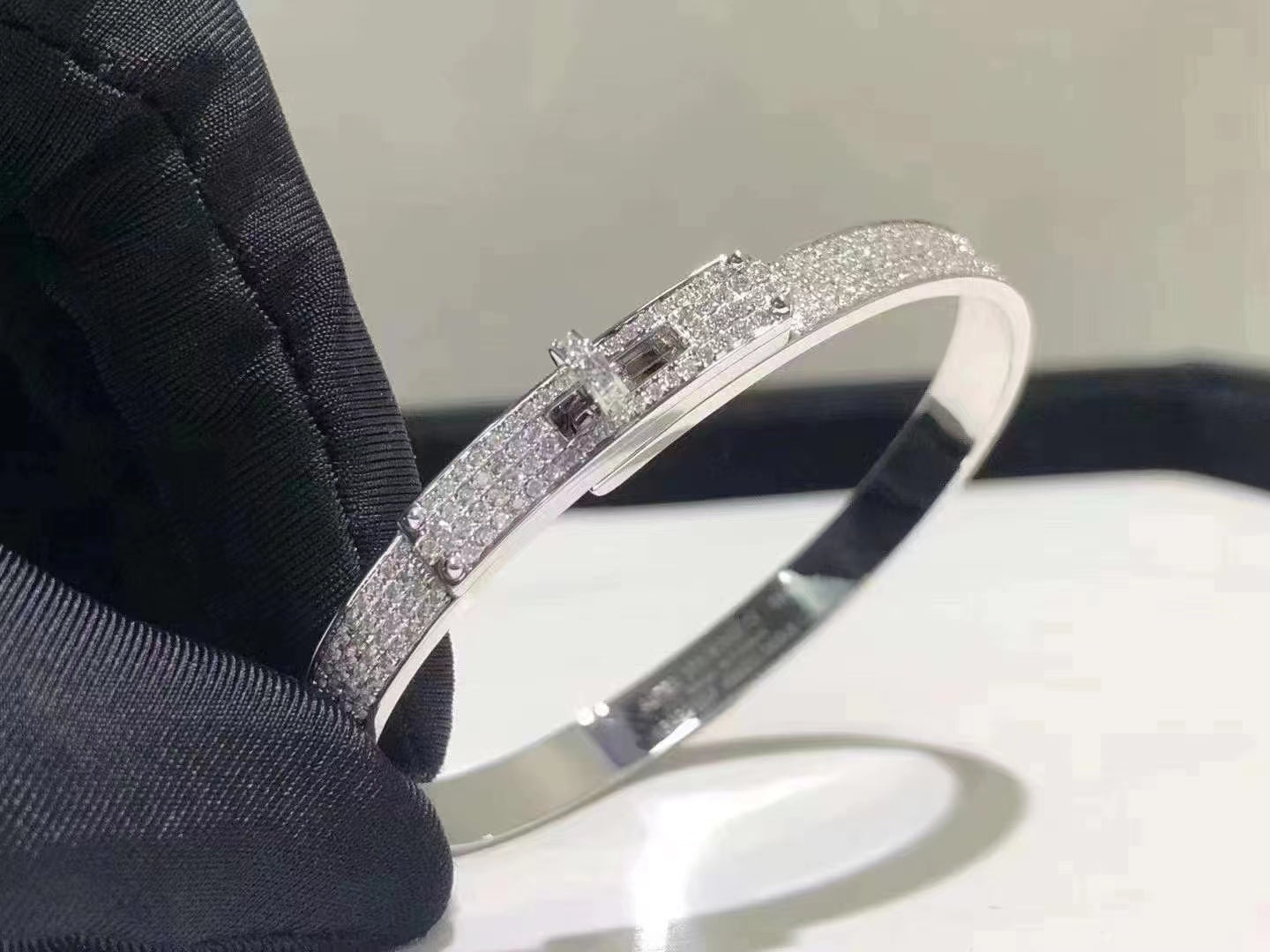 [Clara Jewels]HM KELLY BRACELET IN SILVER AND FULL PAVE DIAMOND