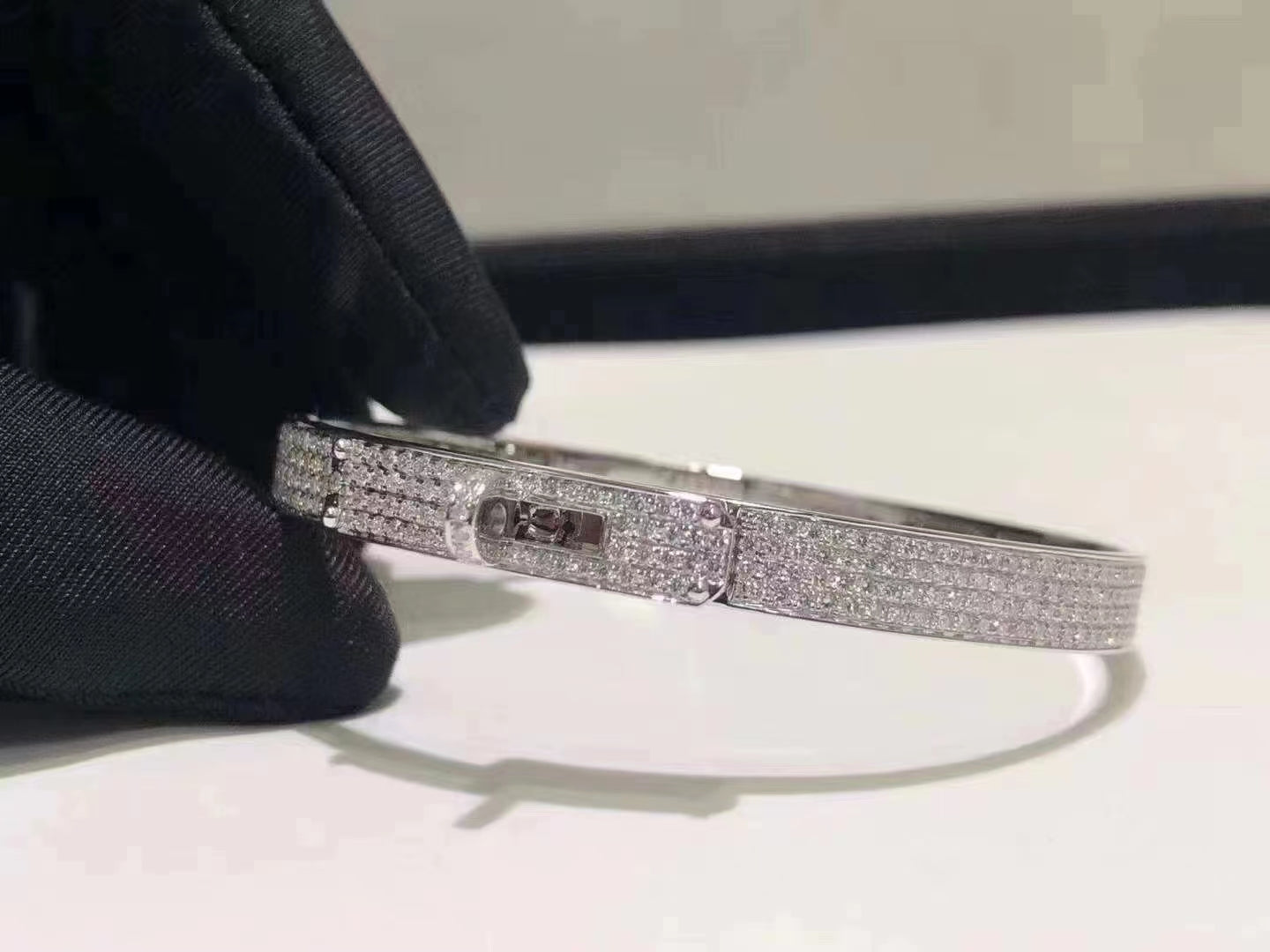 [Clara Jewels]HM KELLY BRACELET IN SILVER AND FULL PAVE DIAMOND