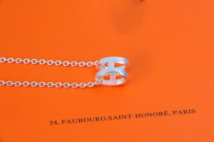 [Clara Jewels]HM NECKLACE H LETTER OVAL SERIES