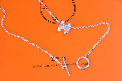 [Clara Jewels]HM NECKLACE H LETTER OVAL SERIES