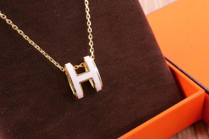 [Clara Jewels]HM CLIC YELLOW ENAMEL GOLD NECKLACE