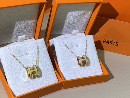 [Clara Jewels]HM CLIC YELLOW ENAMEL GOLD NECKLACE
