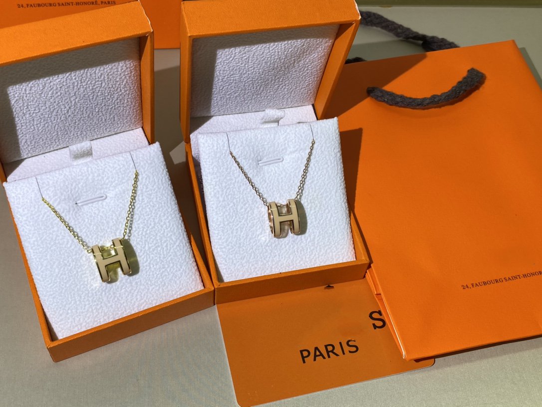 [Clara Jewels]HM CLIC YELLOW ENAMEL GOLD NECKLACE