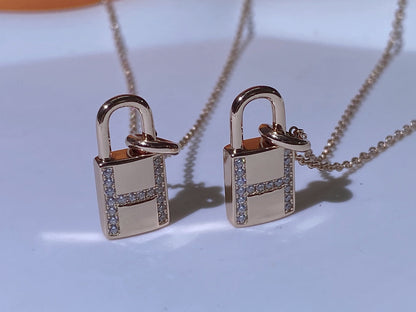 [Clara Jewels]HM ADVANCED NICHE LOCK HEAD NECKLACE DIAMONDS