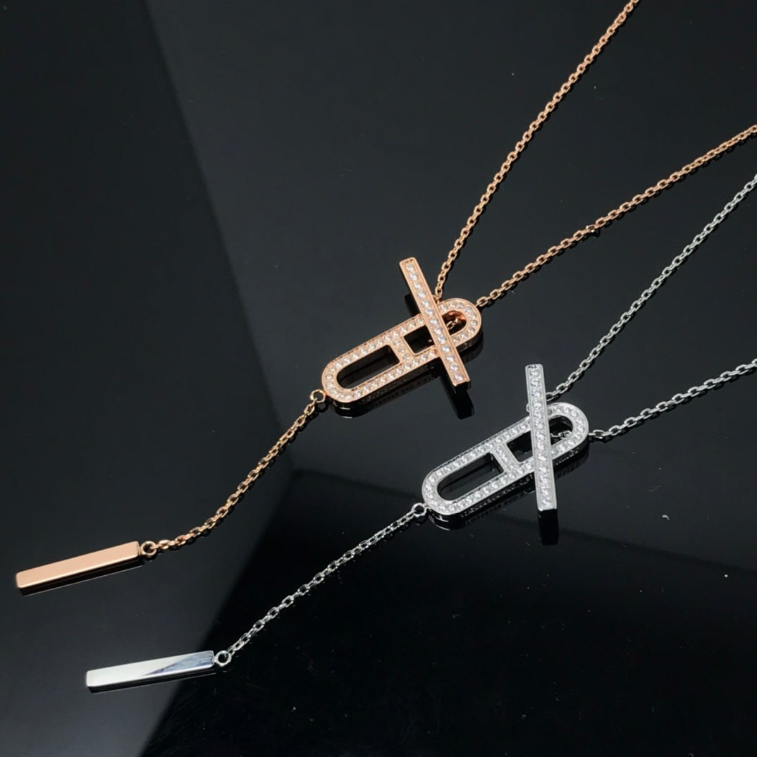 [Clara Jewels]HM NECKLACE PLATINUM ROSE GOLD DIAMOND