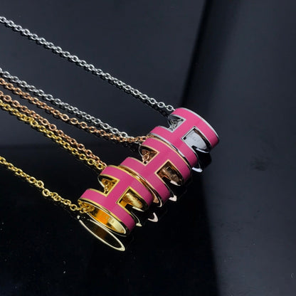 [Clara Jewels]H NECKLACE PINK