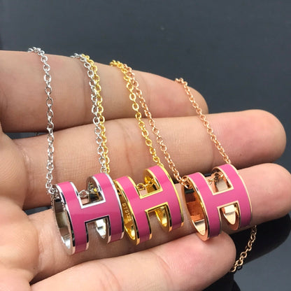 [Clara Jewels]H NECKLACE PINK