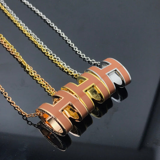 [Clara Jewels]H NECKLACE BROWN