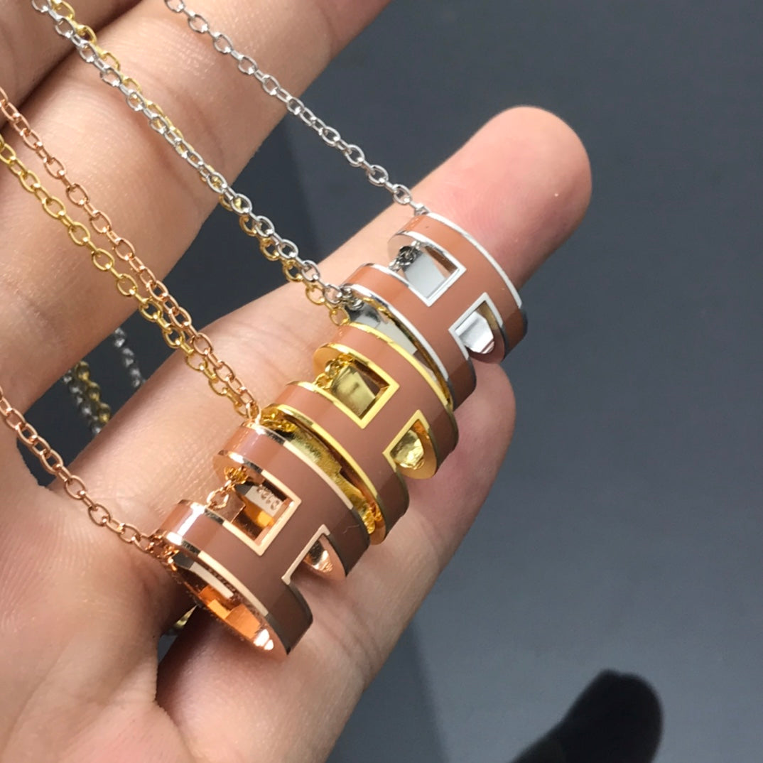 [Clara Jewels]H NECKLACE BROWN