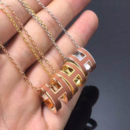 [Clara Jewels]H NECKLACE BROWN