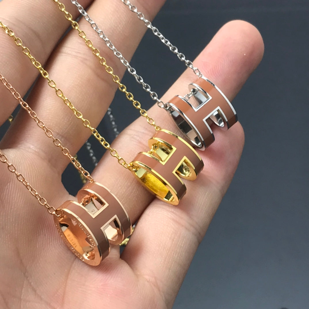 [Clara Jewels]H NECKLACE BROWN